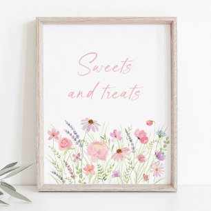 Affiche Symbole Pastel rose Fleur sauvage de bonbons et de