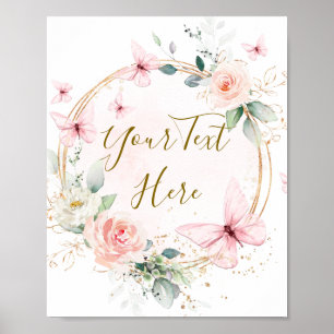 Affiche Symbole personnalisé de l'aquarelle papillon