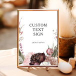 Affiche Symbole personnalisé des cartes et cadeaux floraux<br><div class="desc">Cette carte florale et cadeau boho bordeaux est parfaite pour votre élégant mariage d'été bohème. Fleurs d'aquarelle rose poussiéreuses,  verdure foncée,  touches de pivoine,  papillon et rose vif,  voilà ce que vous recherchez.</div>