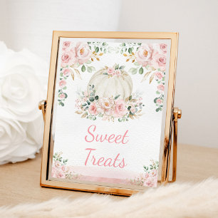 Affiche SYMBOLE PETIT Rose BLANC Citrouille Or Sweet Trait