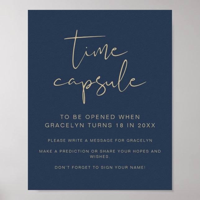 Affiche SYMBOLE PHOTO CAITLIN Baby shower Bleu (Devant)