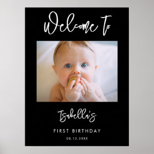 Affiche Symbole photo de bienvenue contemporain noir