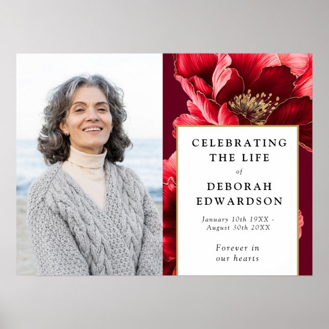 Affiche Symbole photo des funérailles de la Flore Rouge (Devant)