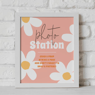 Affiche Symbole photo Retro Wild Daisy Boho Super Annivers