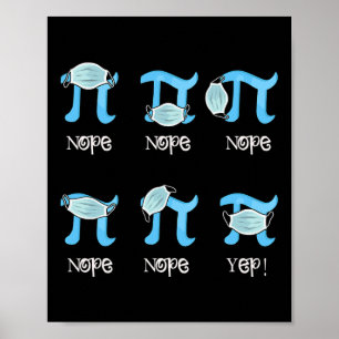 Affiche Symbole Pi Day Funny Pi Porter un masque Étudiants