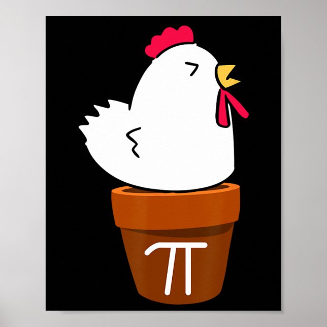 Affiche Symbole Pi de Poulet Cute Pot Pie Funny Math Pun (Devant)