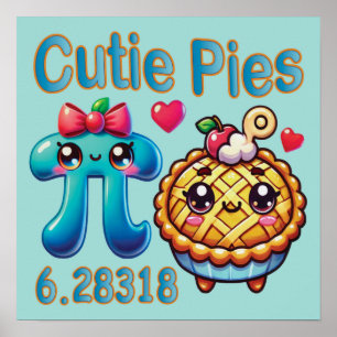 Affiche Symbole Pi mignon et pie Pie Pie Pie