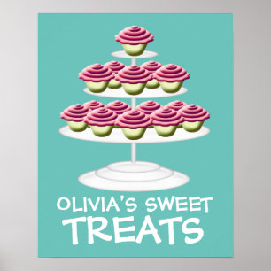 Affiche SYMBOLE Pink Cupcake Tower Sweet Traitements