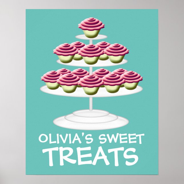 Affiche SYMBOLE Pink Cupcake Tower Sweet Traitements (Devant)