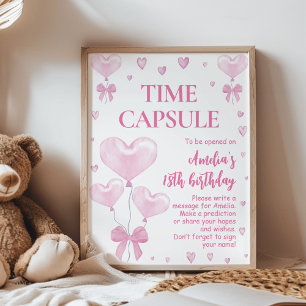 Affiche Symbole Pink Heart Valentine's Birthday Time Capsu