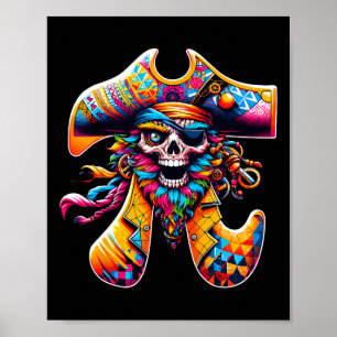 Affiche Symbole Pirate Pi Jour Funky Mathme Coloré