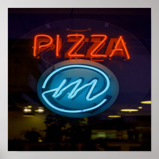 Affiche SYMBOLE Pizza Neon (Devant)