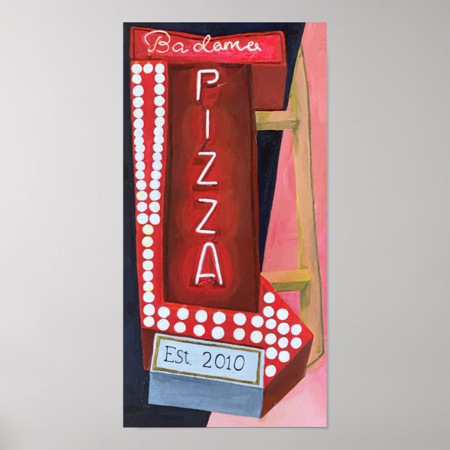 Affiche SYMBOLE Pizza Neon (Devant)