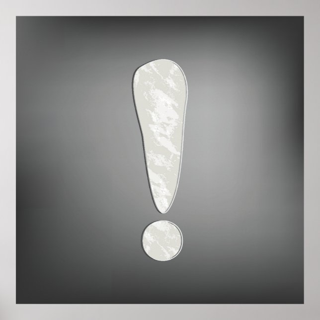 Affiche Symbole point d'exclamation Grunge industriel (Devant)