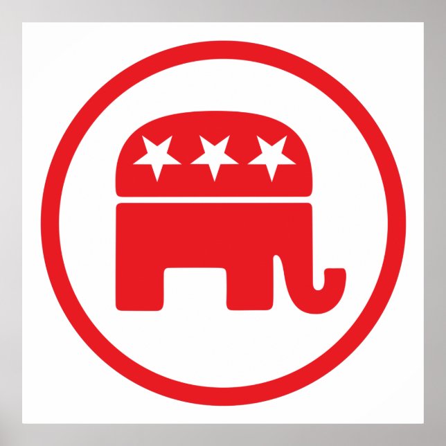 Affiche Symbole politique du parti républicain (éléphant) (Devant)
