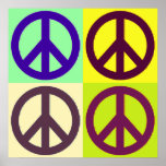 Affiche Symbole Pop Art Peace<br><div class="desc">Symboles populaires et historiques - Symbole des signes de paix Digital Pop Art Work</div>