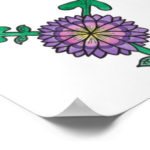 Affiche Symbole pourpre de transsexuel de fleur