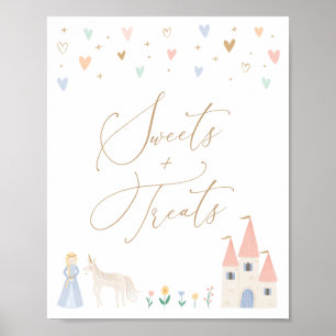 Affiche Symbole Princess Birthday Party Sweets and Traitem