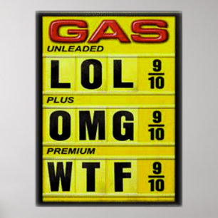 Affiche Symbole Prix du gaz drôle