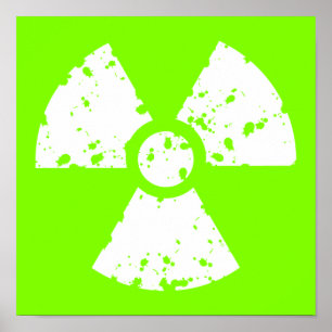 Affiche Symbole radioactif de la Chartreuse, néon vert