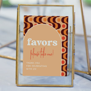 Affiche Symbole Retro Arch Orange Wedding Favors