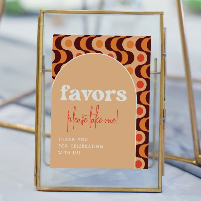 Affiche Symbole Retro Arch Orange Wedding Favors (Créateur téléchargé)