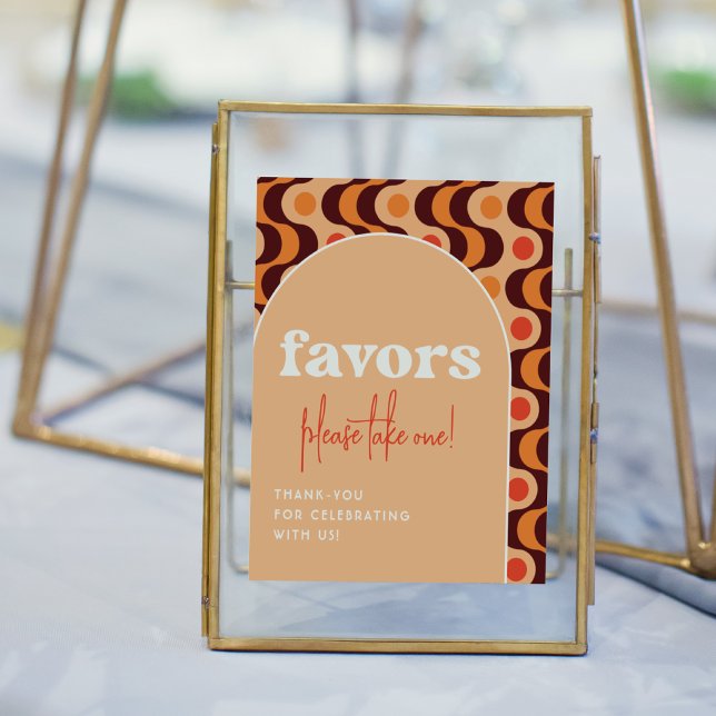 Affiche Symbole Retro Arch Orange Wedding Favors (Sign Mock-up)
