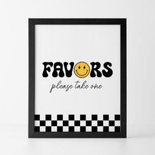 Affiche Symbole Retro Checker Happy Face Anniversaire Fave