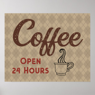 Affiche Symbole Retro Coffee Shop Art
