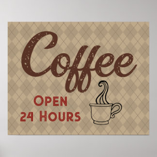 Affiche Symbole Retro Coffee Shop Art