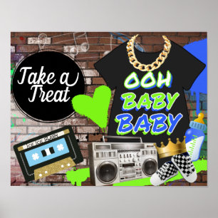 Affiche Symbole rétro Hip hop Baby shower-Ooh Baby-Treat