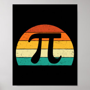 Affiche Symbole Rétro Pi - Math Lover Science Pi Day