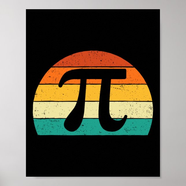 Affiche Symbole Rétro Pi - Math Lover Science Pi Day (Devant)
