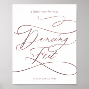 Affiche Symbole romantique Rose Gold Calligraphie Pied de