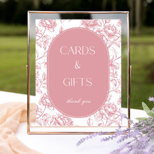 Affiche Symbole rose blanc de la Chinoiserie Cartes et cad