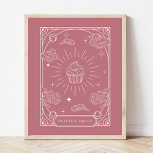 Affiche Symbole Rose céleste Baby showers sucreries et fri