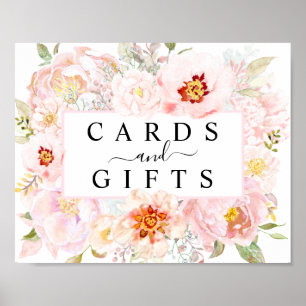 Affiche Symbole rose Peony Blush Pink Cartes & Cadeaux