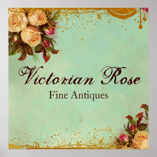 Affiche Symbole Rose victorien (Devant)