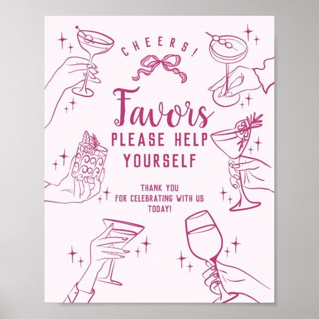 Affiche Symbole Rose Vintage Cocktail Favoris (Devant)