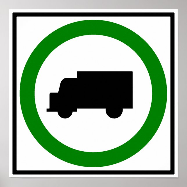 Affiche Symbole routier autorisé pour le trafic routier (Devant)