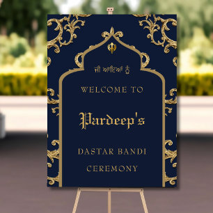 Affiche Symbole Royal Blue Gold Dastar bandi