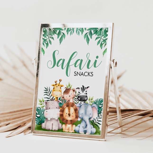 Affiche Symbole Safari Animaux Snacks | Anniversaire sauva (Créateur téléchargé)