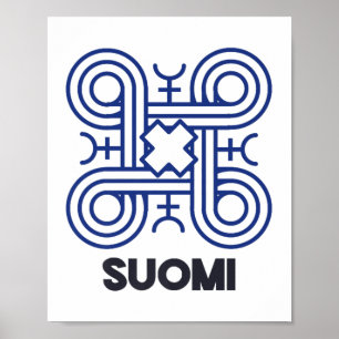 Affiche Symbole Suomi finlandais Hannunvaakuna Carré boucl