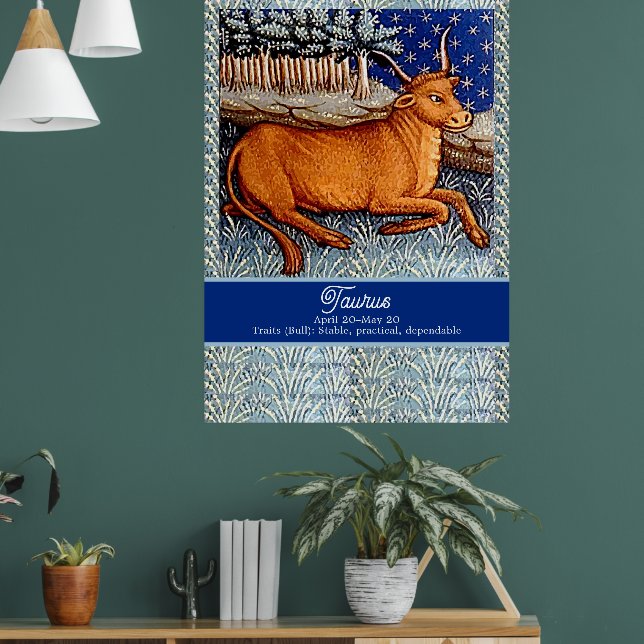 Affiche Symbole Taurus Zodiac Bull fête d'anniversaire (Salon 1)