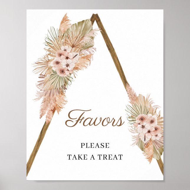 Affiche Symbole tendance Boho séché Palm Pampas Faveurs en (Devant)