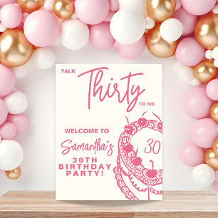 Affiche Symbole tendance Pink Talk Thirty To Me 30e annive