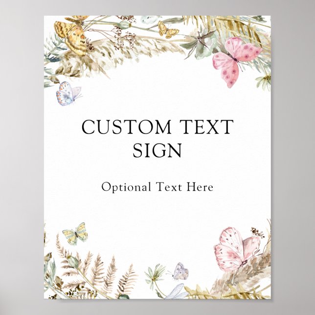 Affiche Symbole texte personnalisé des boutons Boho (Devant)