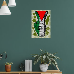 Affiche Symbole triangle rouge de résistance à la main du 