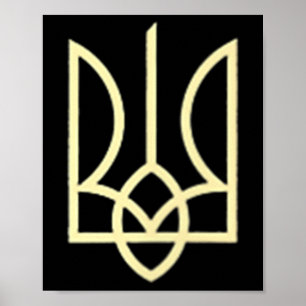 Affiche Symbole trident de l'armée ukrainienne Moyen-Ukrai