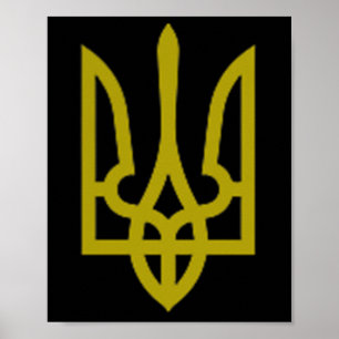 Affiche Symbole trident de l'armée ukrainienne Moyen-Ukrai